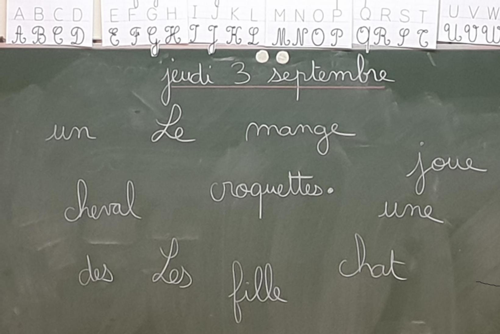 Mots à utiliser pour écrire une phrase.